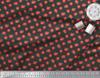 Soimoi Black Japan Crepe Satin Fabric Tomato Vegetable Printed Fabric 1 Metre 42 Inch