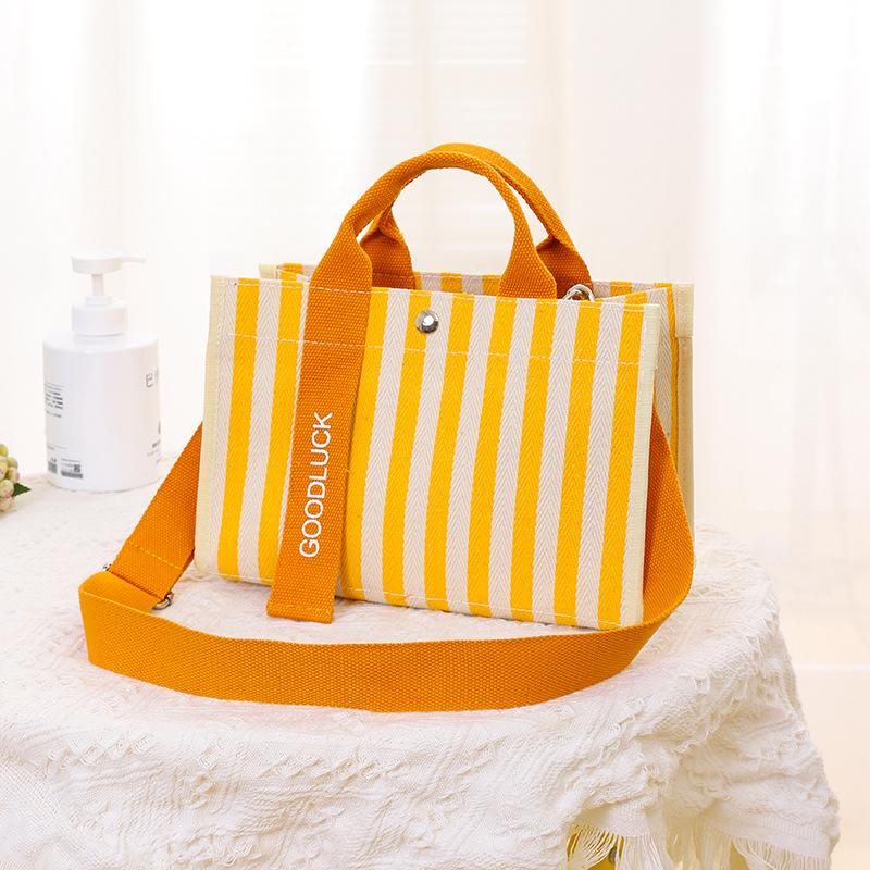 Sle Casual Canvas-Tragetasche Wasserdichte Pendler-Umhängetasche Modische Gestreifte Große Kapazität Handtasche für Jugendliche