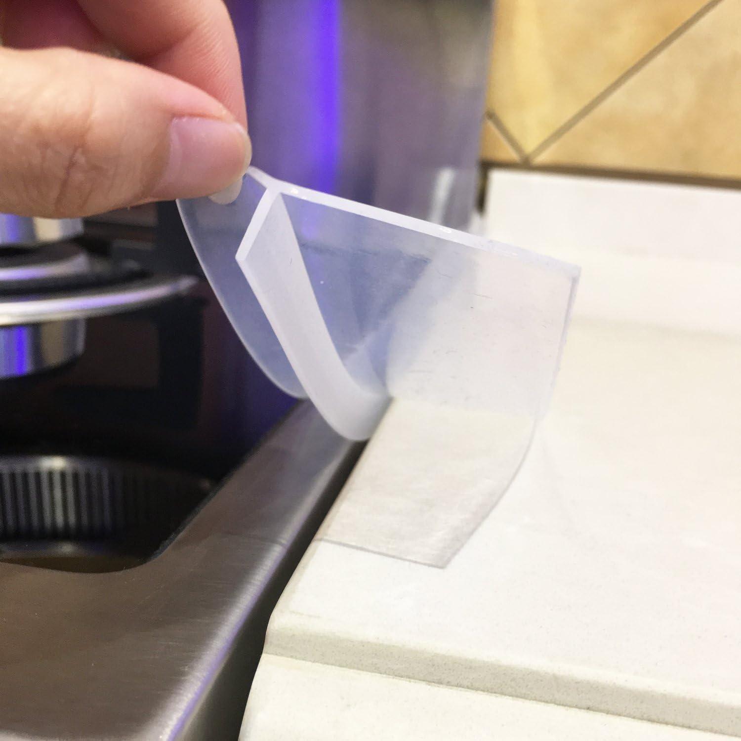 

1Pc Elastic Lids Stove Counter Gap Cover Kitchen Utensils Accessories T-shaped Strip Slit Filler чистий