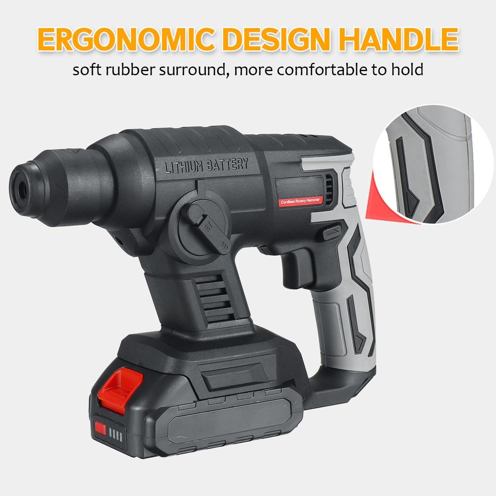1000W Multifunction Rechargeable Electric Rotary Hammer Cordless Hammer Impact Drill DIY Power Tool