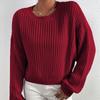 Loose Sexy Sweater Fashion Women Casual Sweater Autumn And Winter O-neck Long-sleeve Pullover Short Tops Elegant Shirt 28481