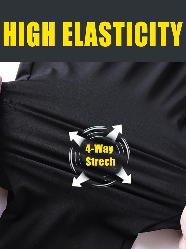 Men's European Size Summer Ice Silk Nylon Quick-Dry Breathable Elastic Pants