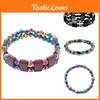 Stylish Lhsl-059 Magnetic Stone Bracelet With Colorful Double Row Beads Ideal Gift For Tourists