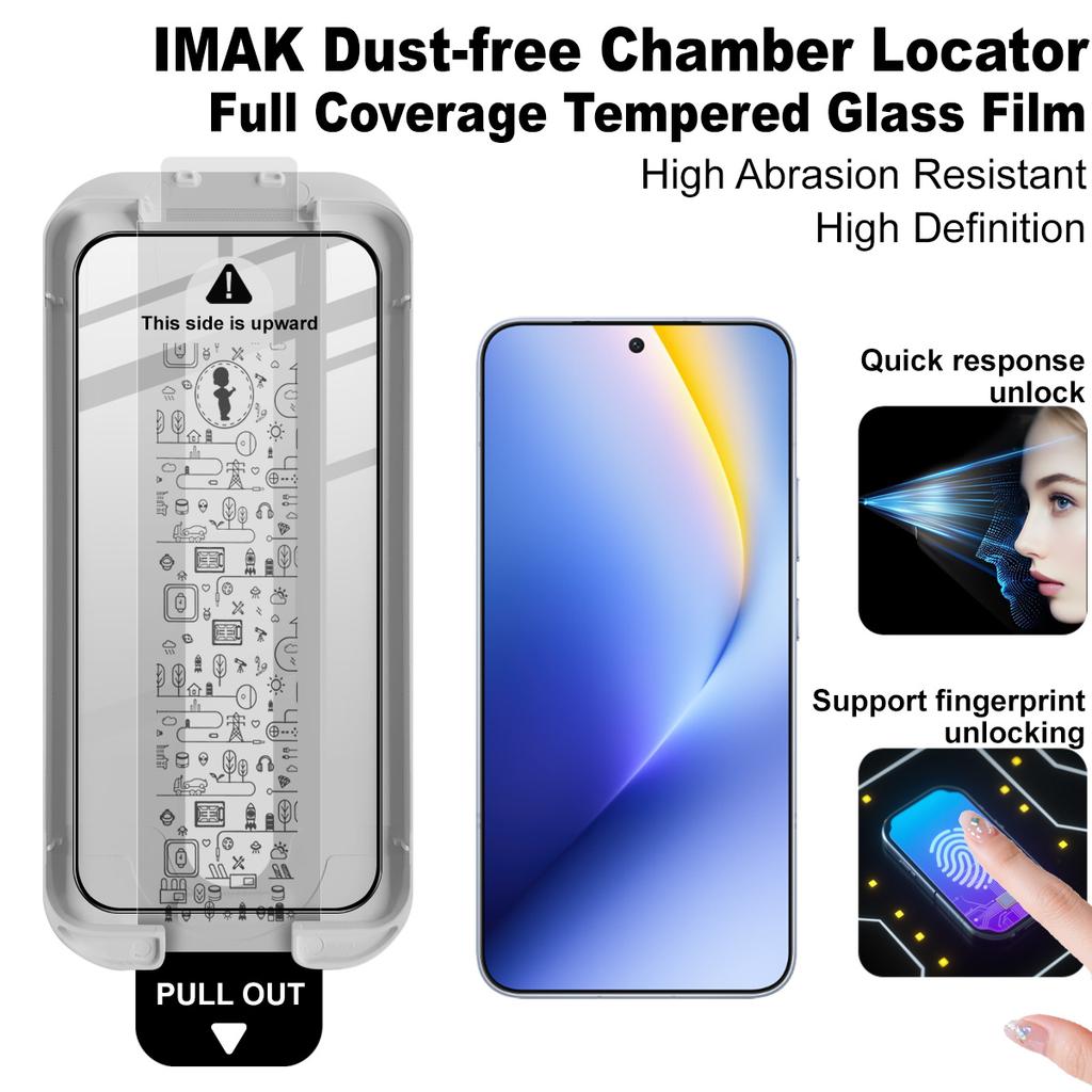 For Honor WIN Turbo 5G Glass IMAK Dust-free Cabin Full-screen Tempered Glass Film Supports Fingerprint Unlock