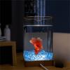 High Transparency Betta Fishtank Round/Square Ecological Tank Desktop Fish Tank  Desktop Decoration