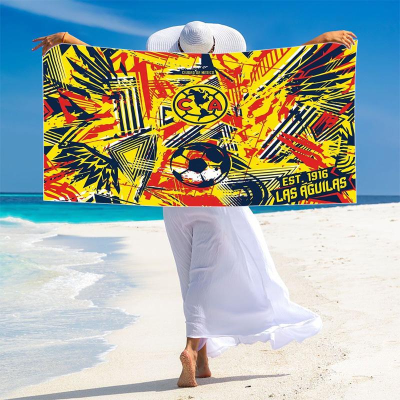 Club América Logo Print Beach Towel, Large Soft Quick Dry Towel for Beach Camping Swimming
