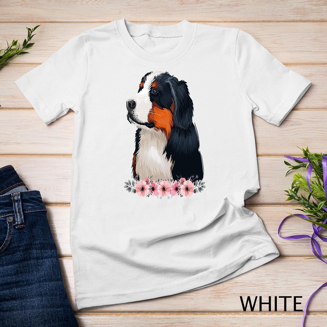 Dogs 365 Cute Bernese Mountain Dog Animal Pet Gift Unisex T-Shirt Mens Womens Tees Top S