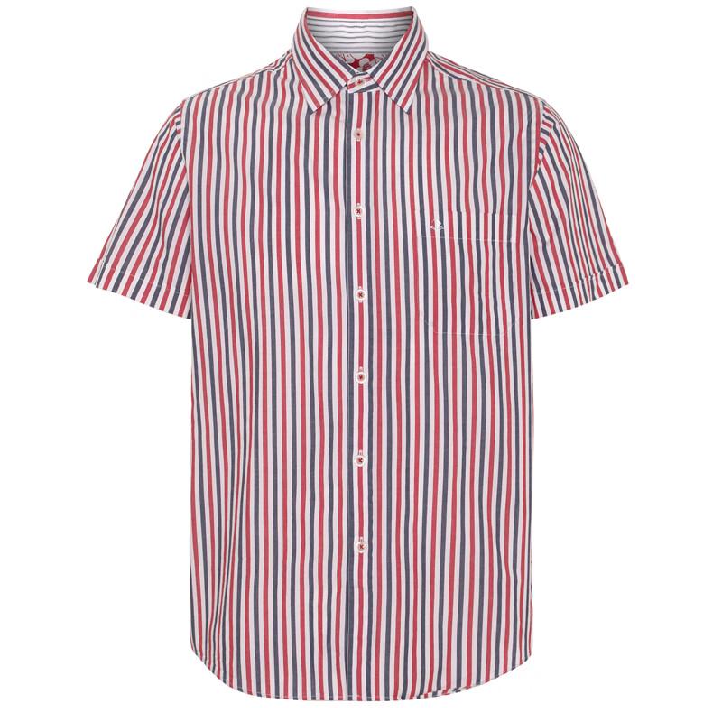 Мужская классическая полосатая рубашка с коротким рукавом XL
