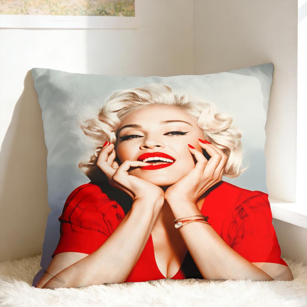 Singer M-Madonna Pillowcases Kawaii Pillow Case For Living Room Sofa Graphic Pillow Cover
