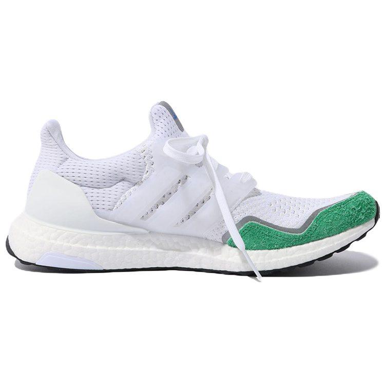 adidas Ultraboost 1.0 Fabric Cushioning Low Top Running Shoes Unisex White Green GY9134