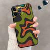Phone Case for iPhone XR XS X 13 Mini SE 7 8 6S 11 Pro Max 12 14 Plus Swirl Abstract Pattern In Beige And Sage Coque Black