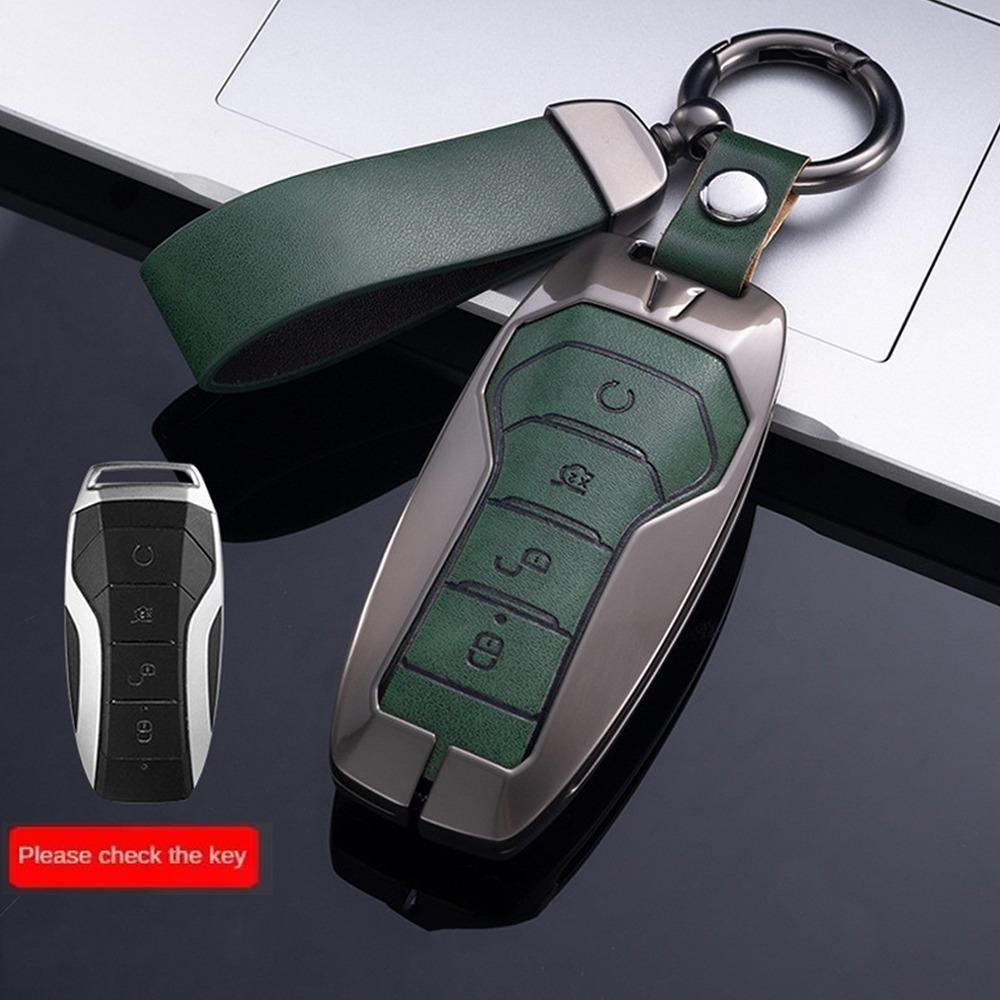 Zinc Alloy Car Key Case 4 Butoons Easy To Install Remote Fob Holder For Byd Song Plus Atto 3 Han Ev Tang Dm Qin Seal Dolphin