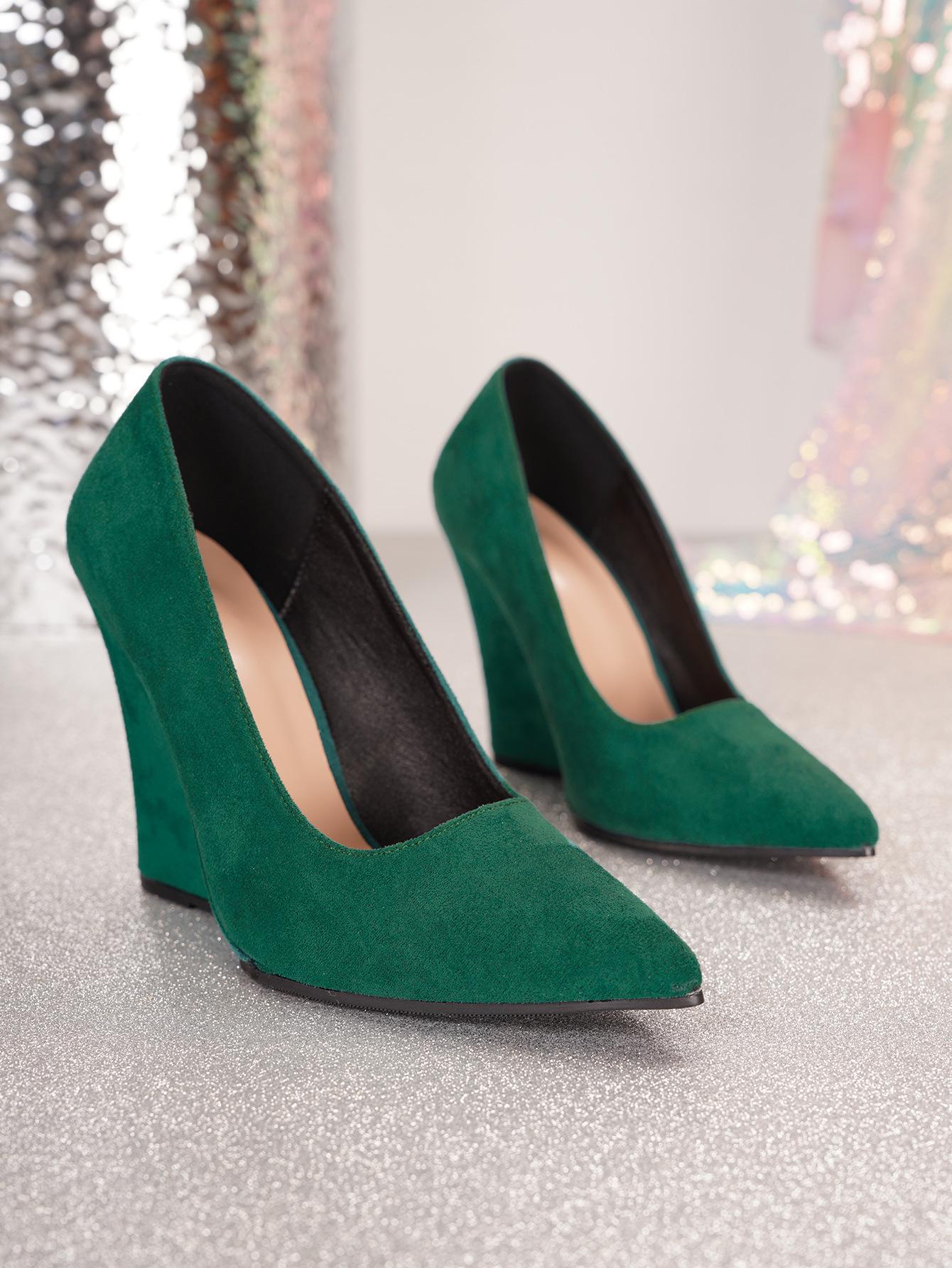 French Retro Pointed Toe Women s Suede Wedge Heels - Autumn/Winter Fashion 40
