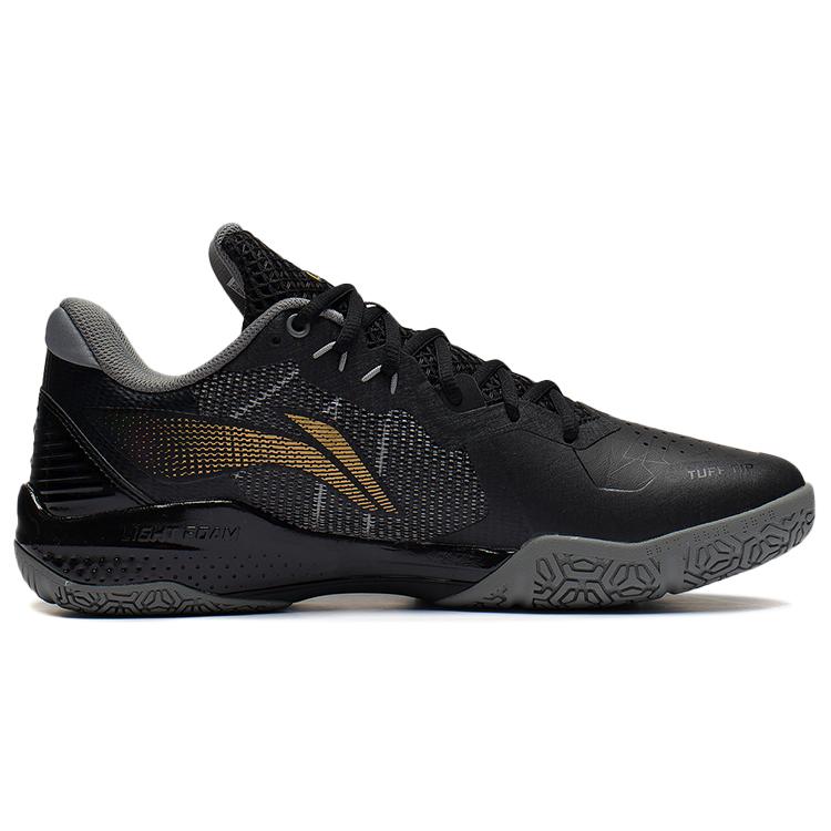 New LiNing Thunder Series Thunder CL Anti Slip Wear Resistant Low Top Badminton Shoes Unisex Black AYAS034-1