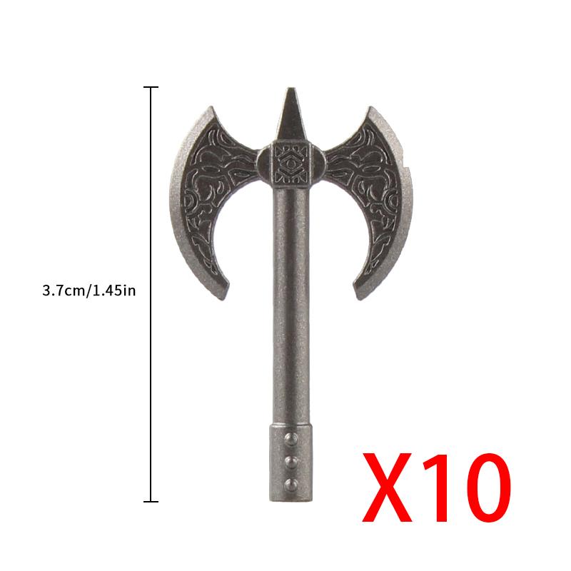 MOC Medieval Weapon Accessories for Building Blocks - Sword Shield Bow Axe Hammer Spear Gun Set