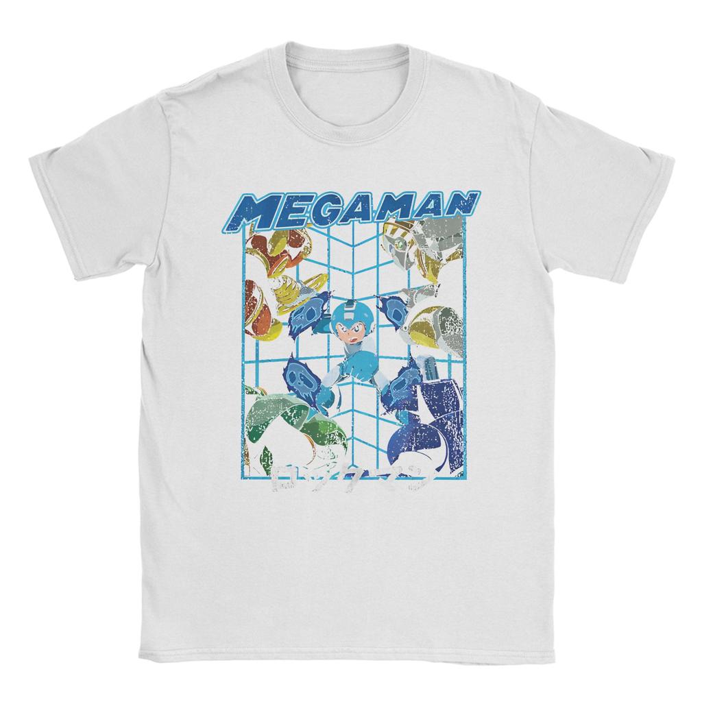 Retro Game Megaman X T-Shirt Men's Cotton Short Sleeve Round Neck Summer Tops