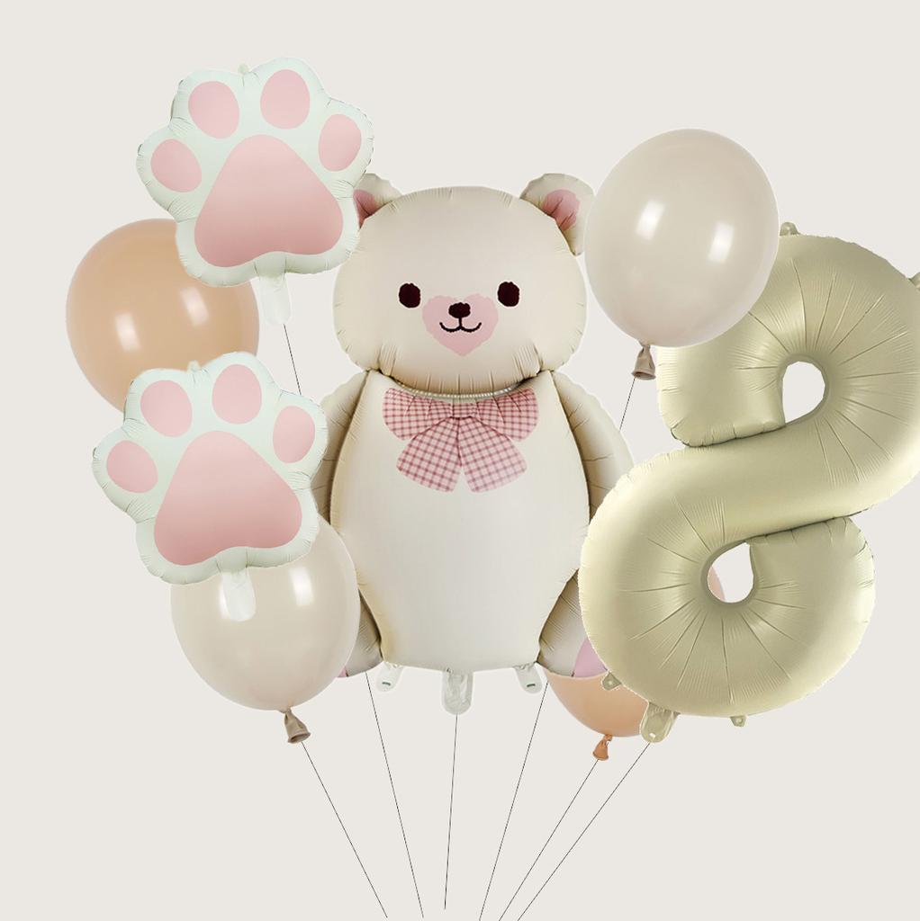 Matt Pandaavtryck Aluminiumfolieballong Första Födelsedagen Baby Födelsedagsplats Dekoration Set Tecknad Fest