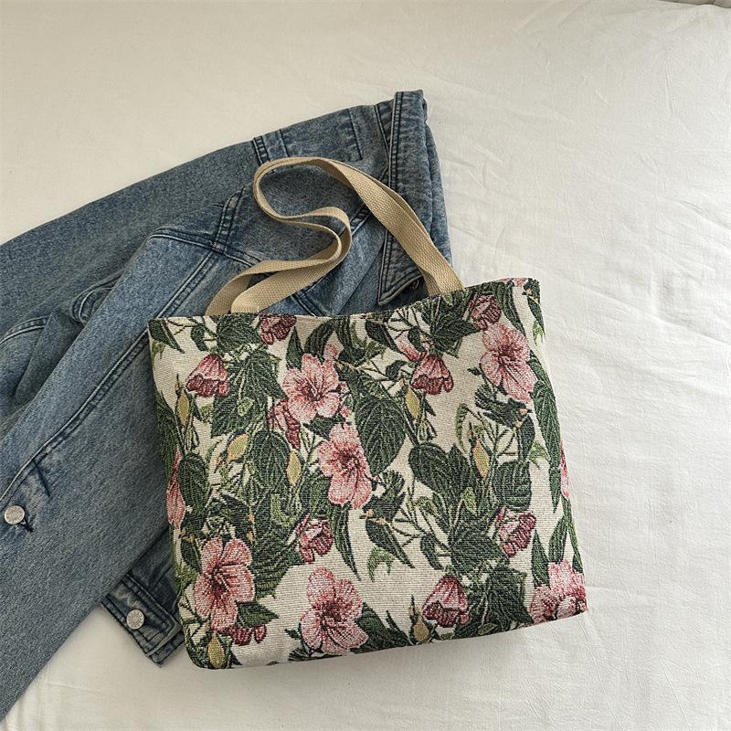 Popular Large-capacity Niche Shoulder Bag Women's 2025 New Ins Cloth Bag Tote Bag Class Handbag Commuter Bag