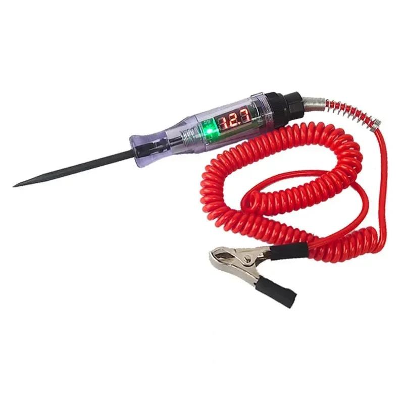 Car Truck Voltage High Quality Circuit Tester 6V 12V 24V DC Digital Display Long Probe Test Pen Automobile Diagnostic Tools