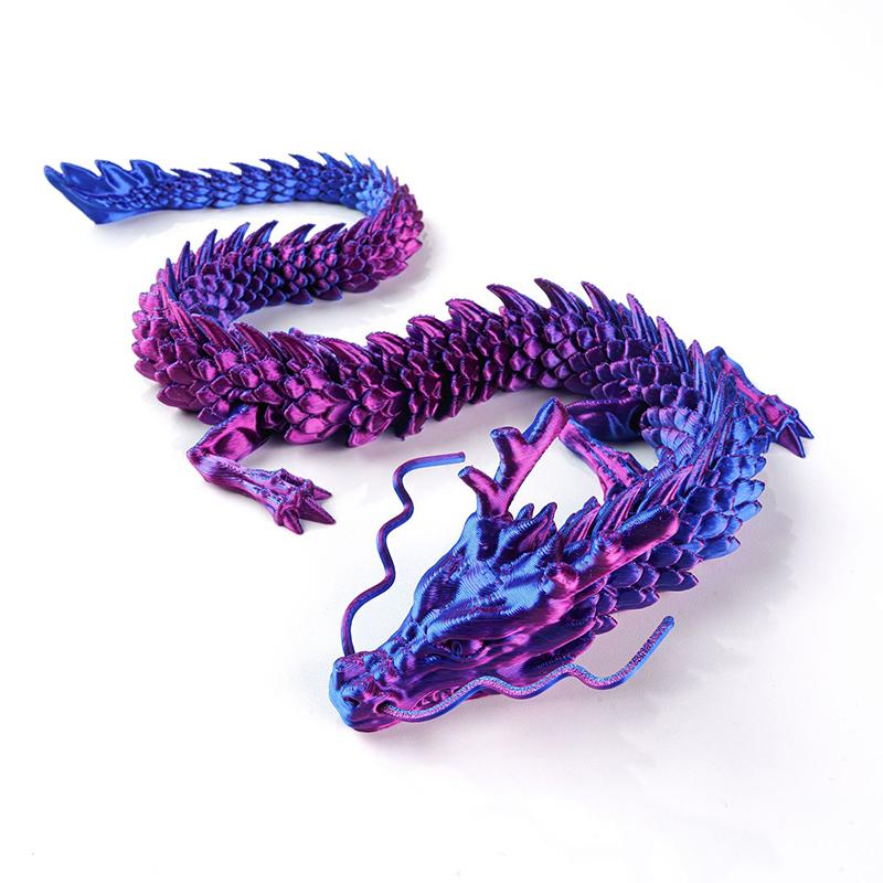 3D Printed Articulated Dragon Fish Tank Landscaping Chinese Long Flexible Ornament Toy Model Home Office Decoration Kids Gifts