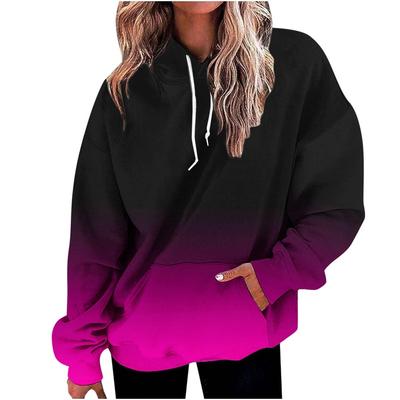 Mode Farbverlauf 3D-Druck Damen Kapuzenpullover Damen Freizeit-Sweatshirts Herbst Hoodie Pullover Kleidung