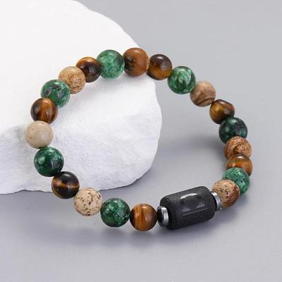Natural Beads Bracelets 12 Horoscope Lucky Natural Stone Tiger Eye Zodiac Beaded Bracelet For Women Men