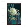 Vintage Floral Metal Plaque  Green Plants  Cactus Tin Sign  Wall Decoration for Garden Kitchen Living Room  Iron Painting Home D