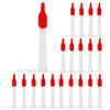 Complete Set of 20 Silicone Caulk Nozzles with Airtight Red Screw Tops Perfectly Designed for Long Term Use Without Hardening