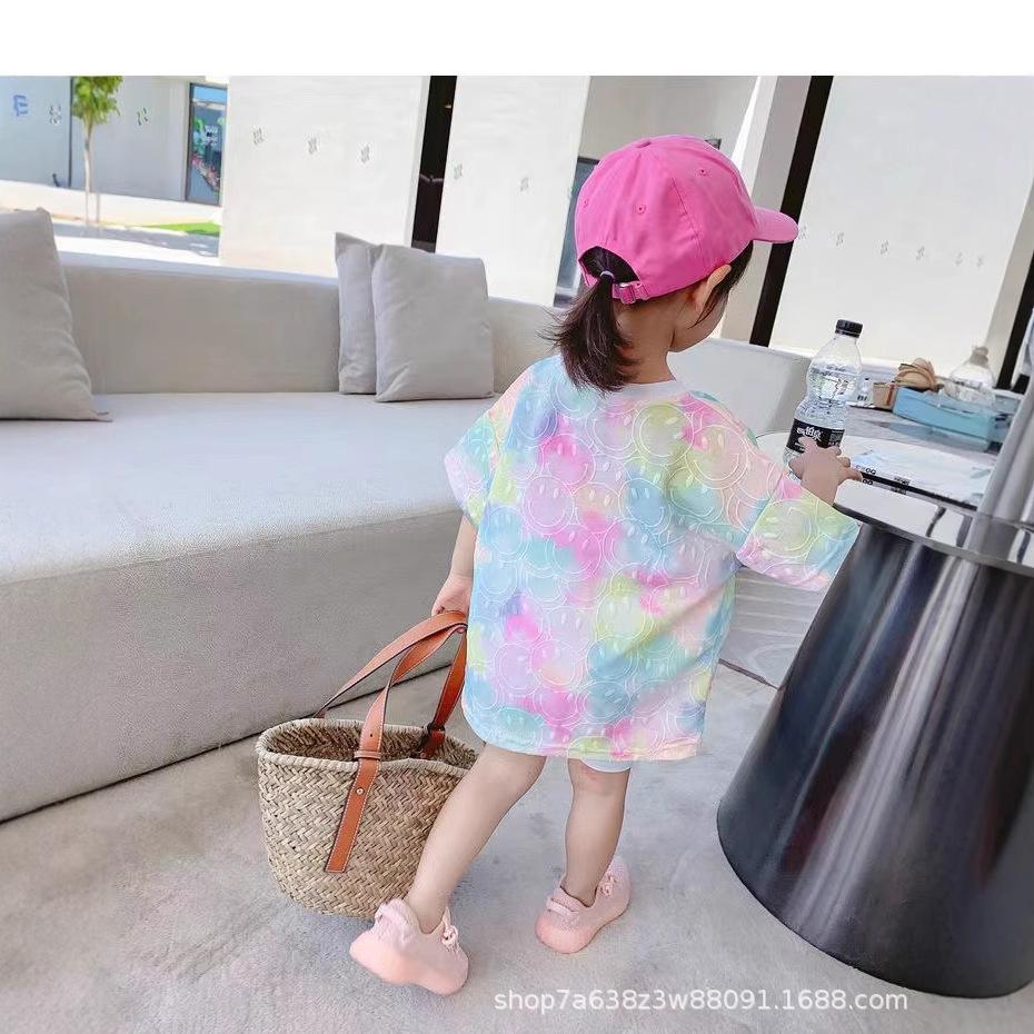 Girls Summer Short Sleeve Tie Dye T Shirt Trendy Top for Toddlers and Kids