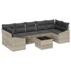 8 Piece Sofa Set with Cushions In Light Gray and Dark Gray Poly Rattan