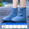 White Shoe Rain Cover Waterproof Overshoes Men Women High Top Reusable Boot Shoe Cover Button Up Water Shoes Protector Galoshes