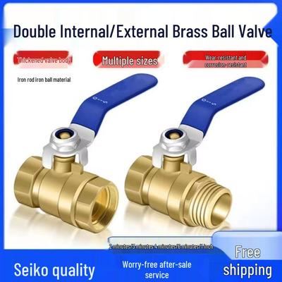 Copper Ball Valve with Female Thread: 6 Points, 2 Points Tap Switch, 1 Inch Threaded Port, Internal/External 4 Points for Water and Gas