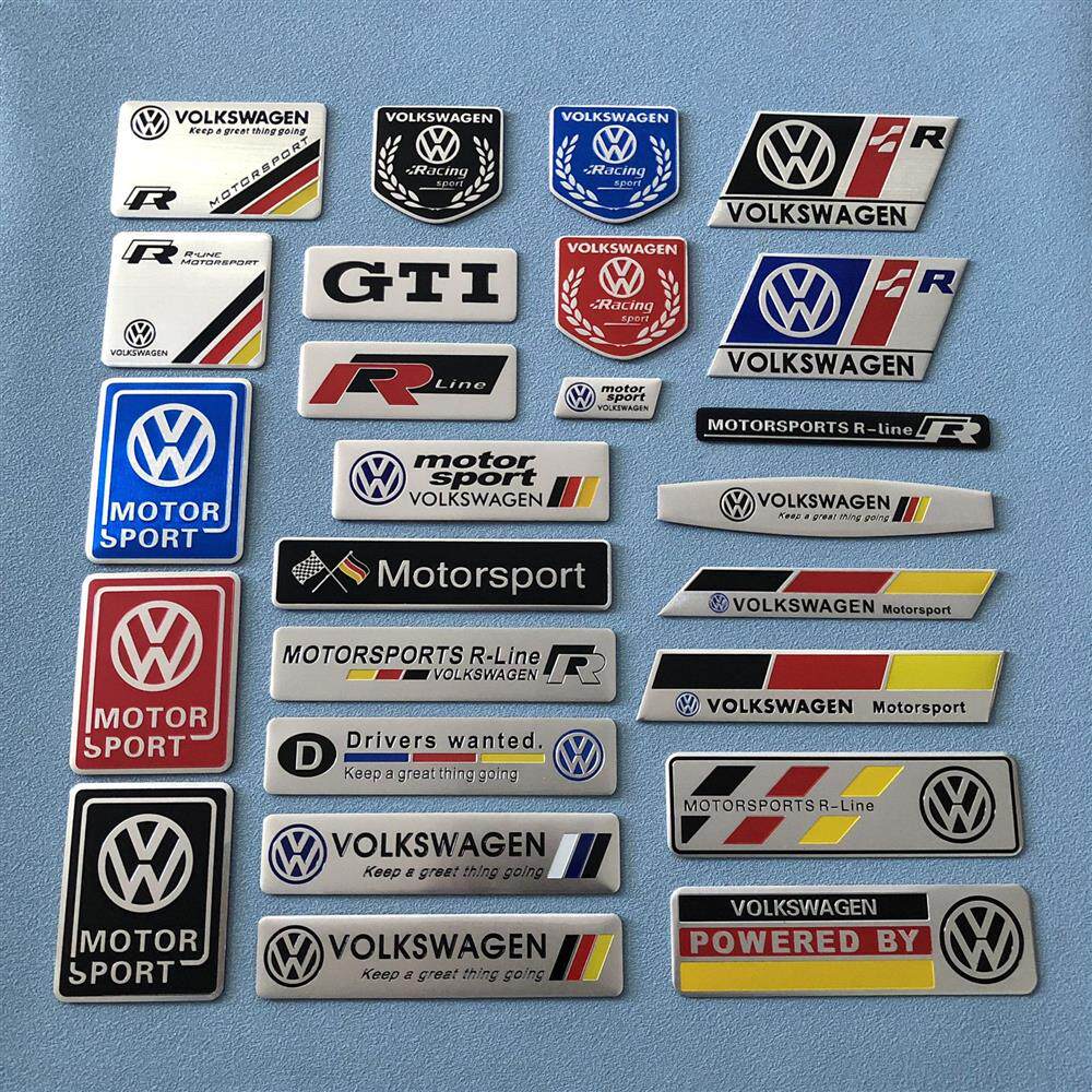 RUNTB1 1Pc 3D Metal Stickers Car Body Trunk Decal For VW Golf GTI Tiguan Jetta Transporter Passat T5 Polo Touran Scirocco Arteon T-ROC