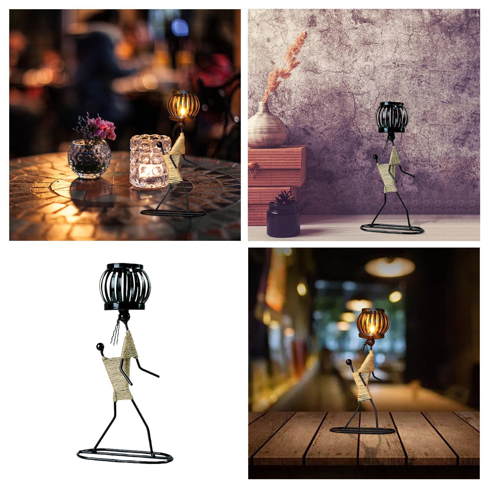 

Metal Candlestick Abstract Character Sculpture Candle Holder Decors Handmade Figurines Home Decoration Art Gifts Hot One Size чёрный
