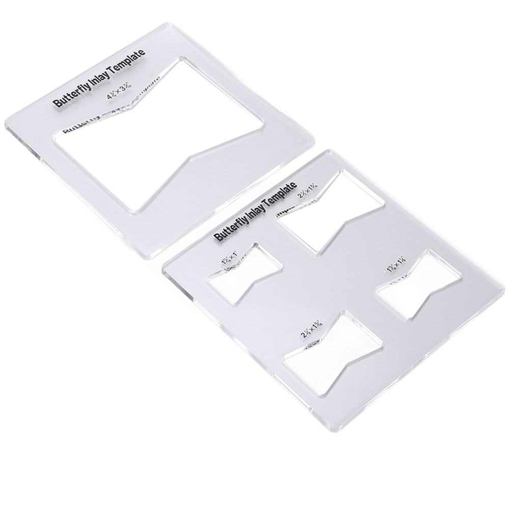 3Pcs Kit Butterfly Inlay Template Decorative Inlay Tools for Table Tops and Chests Bowtie Router Jig Kit Acrylic Router Template