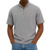 Men's Short Sleeve Half Zip Pullover Shirt Loose Fit Lightweight Casual Top with Stand Collar Suitable for Outdoor and Daily Wear