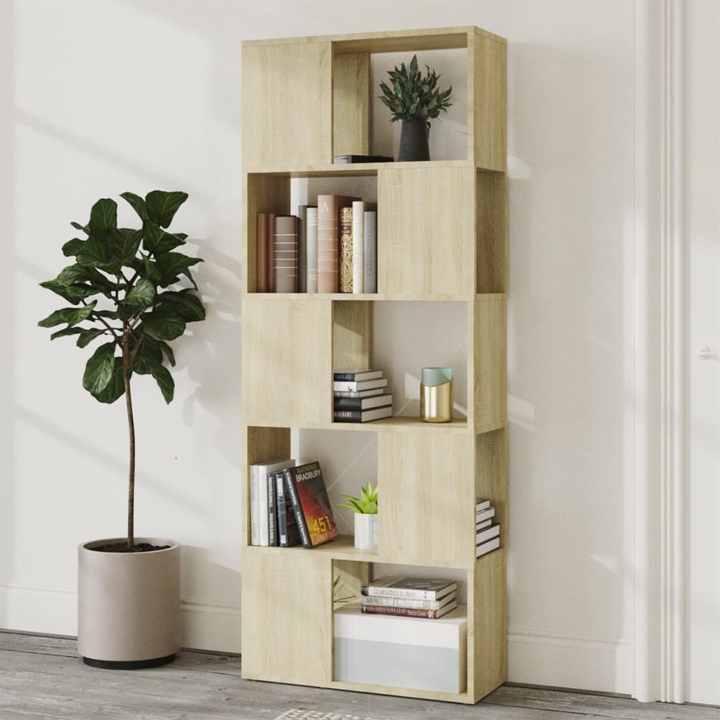 Bookshelf Room Divider Sonoma Oak 60 X 24 X 155 Cm