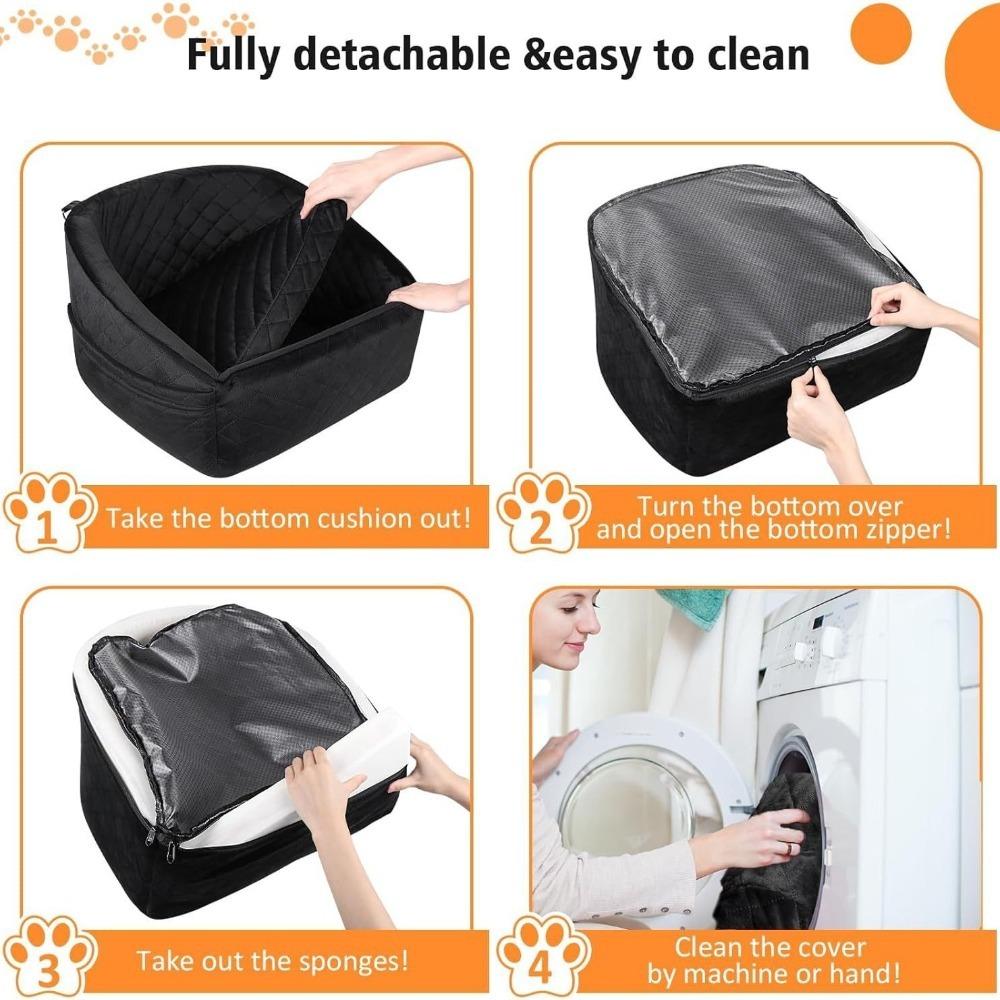 Multifunctional Dog Car Seat Detachable Travel Bed with Storage Pockets for Small Medium Dogs