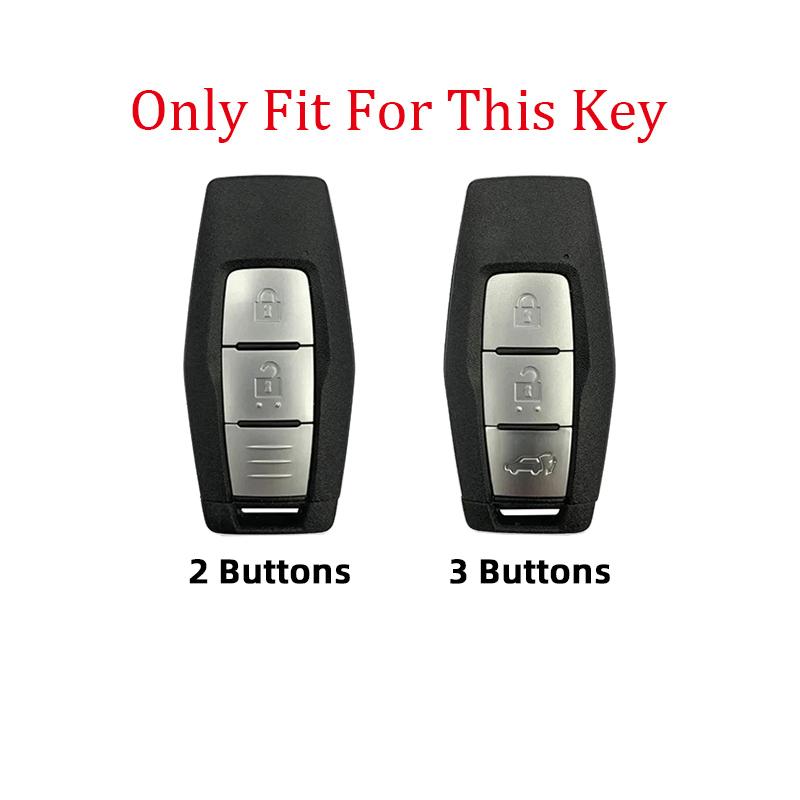 Leder Schlüsseletui Hülle für Mitsubishi Outlander 2022 2023 2/3 Tasten Fernbedienung Smart Key Halter Autoschlüsselanhänger Schutz