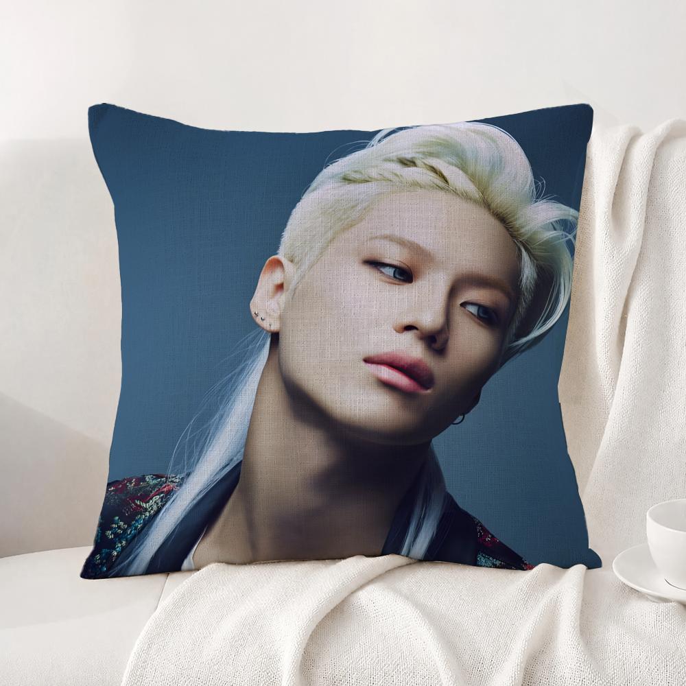 Kpop Taemin Cushion Cover Natural Linen Pillowcase Set AllinOne Decor Cushion Cover for Sofa Bedroom Chair