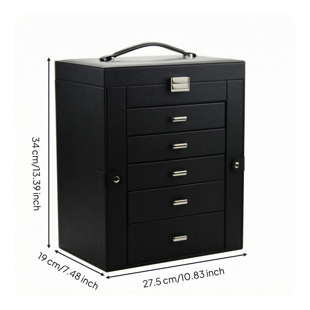 Jewelry Organizer Box with Drawers Compartmentalized for Vanity