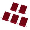 5PCS Velvet Gift Bag Multifunctional Soft Drawstring Dice Storage Bag for Jewelry Bracelet Red