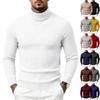 Men's Cable Knit Turtleneck Sweater, High Neck Long Sleeve Chunky Knit Pullover, Winter Casual Warm Knitwear for Men