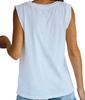 Top de vară fără mâneci pentru femei, cu gât rotund, croială largă, tricou de bază