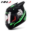 HNJ Unisex Full-Face Summer Motorcycle Helmet with Gray Riding Horns - Stylish and Safe for Racing