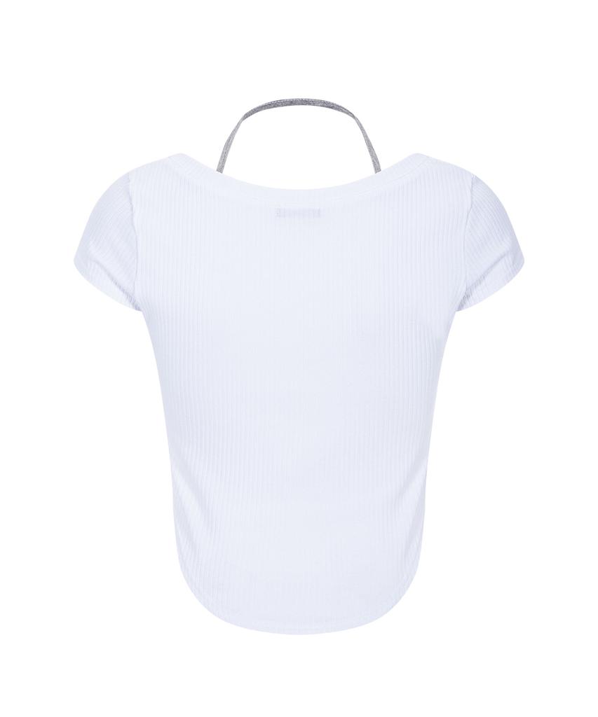 Peullijeunopallou Zeline Layered Short Sleeve Top (White)