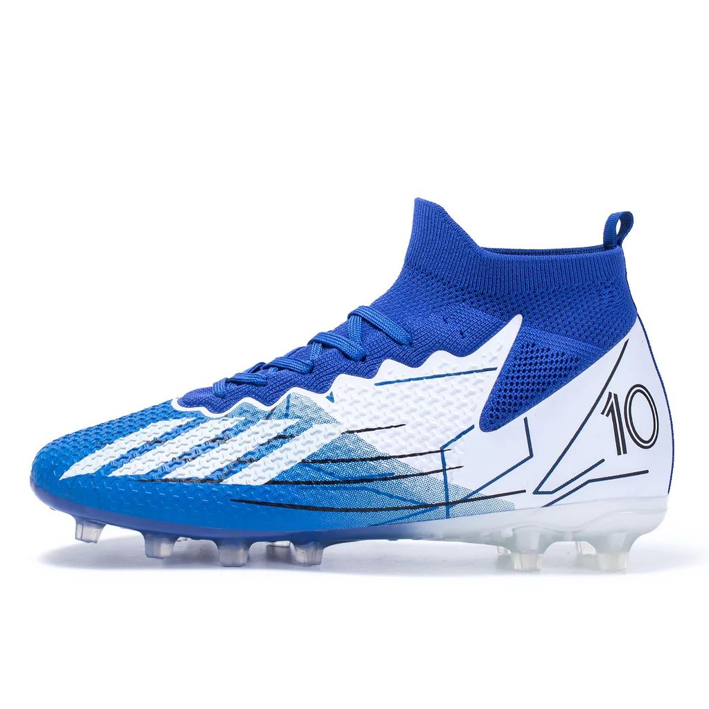 Soccer Shoes TF/FG Football Boots Men Anti-Slip Football Long Nails Kid's Comfortable Grass Field Training Ankle Soccer Sneaker