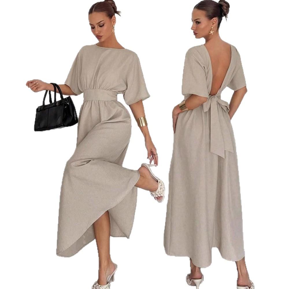 2025 Summer Fashion: Backless High-Waist Slimming Dress for Women
