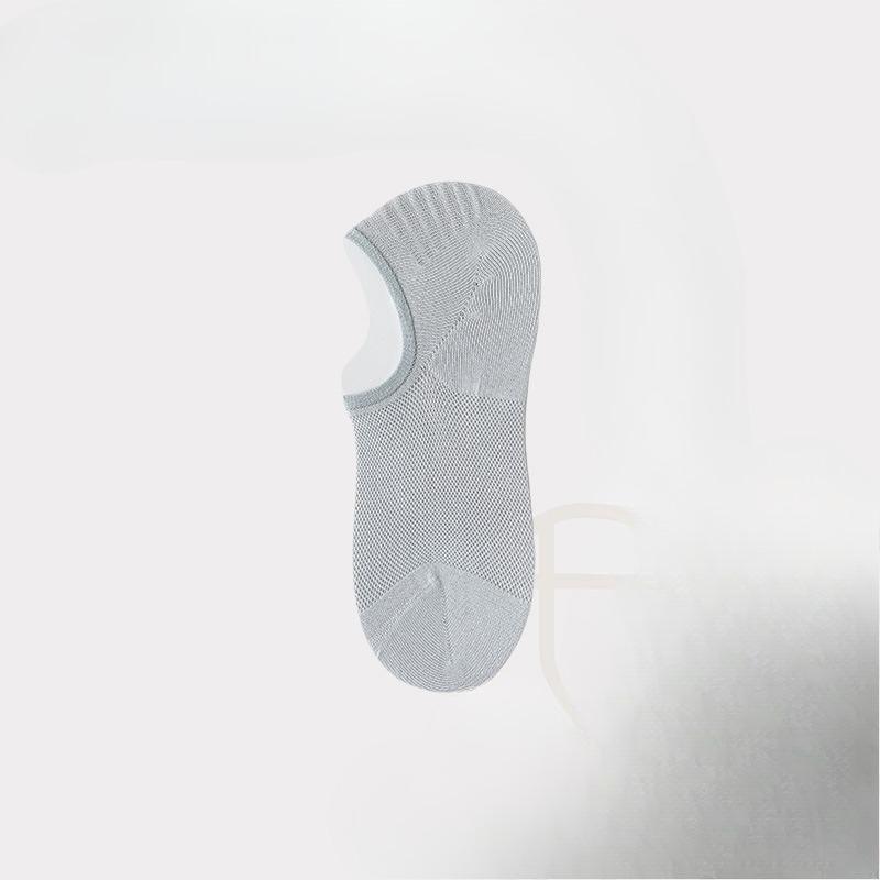 

Летние ультратонкие дышащие полностью сетчатые силиконовые противоскользящие носки с нескатывающейся пяткой, против образования катышков, однотонные простые невидимые носки для женщин 1 pair серый