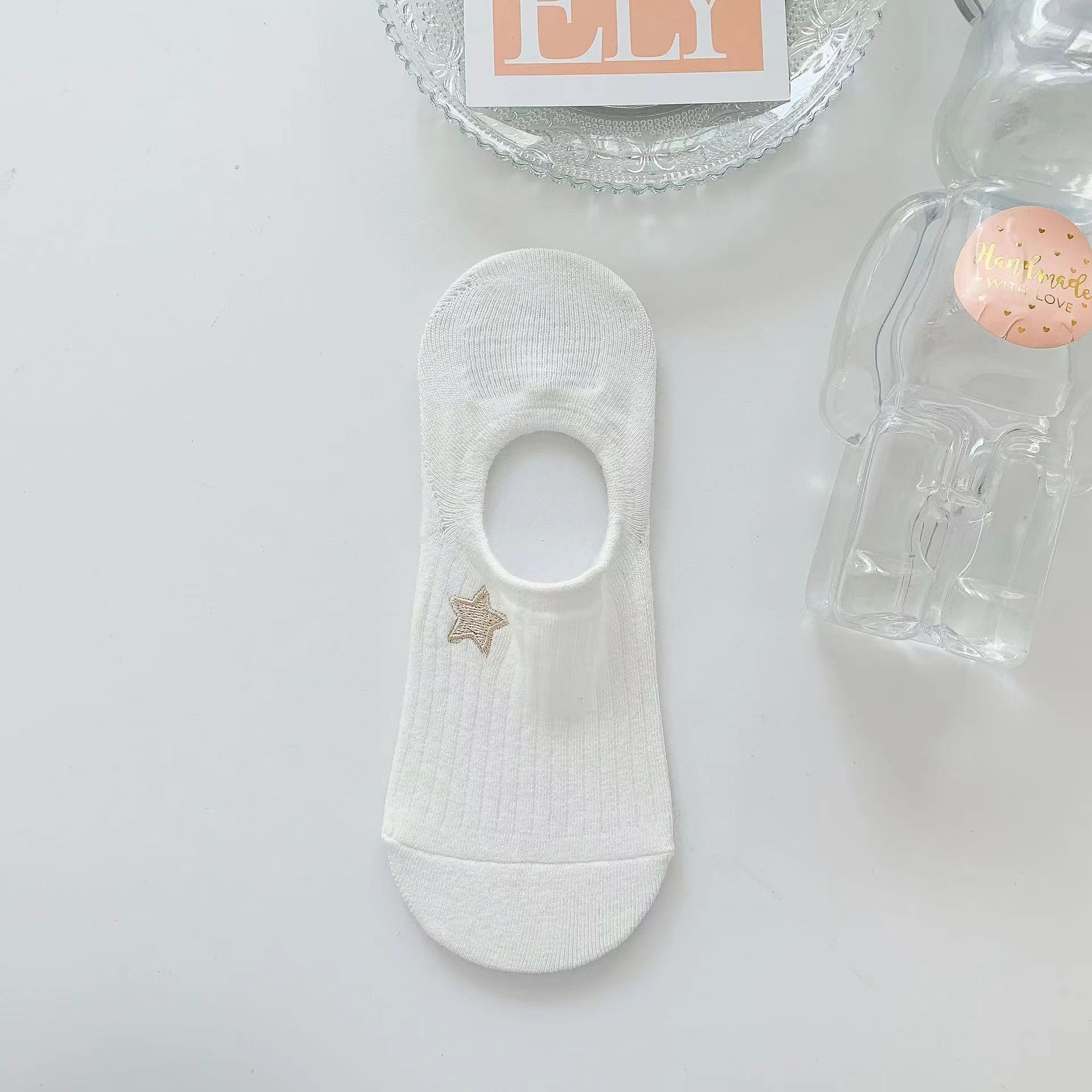 

1 пара женских летних носков-невидимок с милой вышивкой животных и растений, силиконовые нескользящие носки 1 Pair